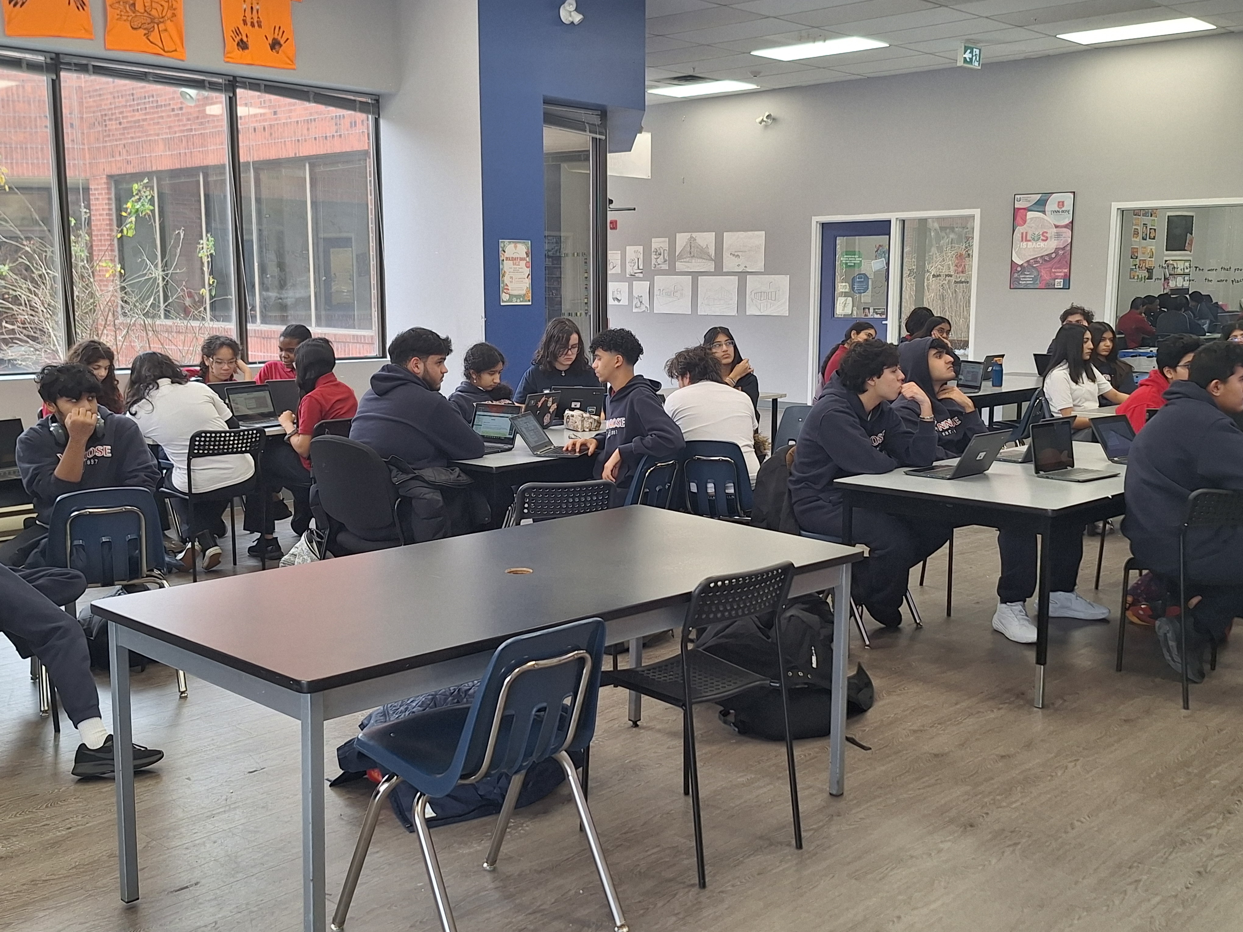 Students participating in last year's hackathon